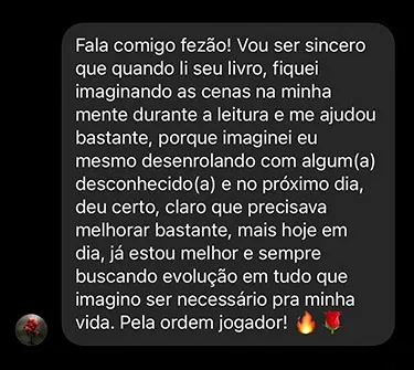 Depoimento 5 de aluno dos livros de Fê Alves, reproduzido da página original.