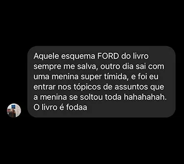 Depoimento 1 de aluno dos livros de Fê Alves, reproduzido da página original.